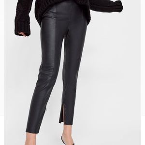 Zara black pleather leggings